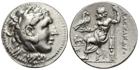 KINGS OF MACEDON. Alexander III 'the Great', 336-323 BC. Tetradrachm (Silver, 31mm, 16.68 g), Miletos, circa 210-190. Head of Herakles to right, weari...