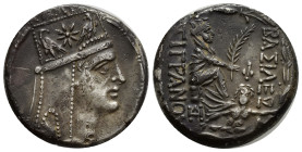 KINGS OF ARMENIA. Tigranes II ‘the Great’, 95-56 BC. Tetradrachm (Silver, 26mm, 16.25 g), Tigranokerta, circa 80-68. Draped bust of Tigranes II to rig...