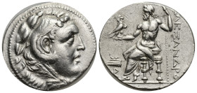 KINGS OF MACEDON. Alexander III 'the Great' (336-323 BC). Tetradrachm. (28mm, 19.65 g) Samos. Obv: Head of Herakles right, wearing lion skin. Rev: AΛΕ...
