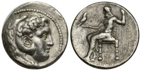 MACEDONIAN KINGDOM. Philip III Arrhidaeus (323-317 BC). AR tetradrachm (27mm, 16.91 g). Babylon. Head of Heracles right, wearing lion skin headdress, ...