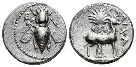 IONIA. Ephesos. Drachm (17mm, 4.00 g) (Circa 202-133 BC). Lihas, magistrate. Obv: Ε - Φ. Bee. Rev: ΛIXAΣ. Stag standing right; palm tree in background...