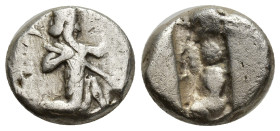 PERSIA, Achaemenid Empire. Time of Darios I to Xerxes II, circa 485-420 BC. Siglos (Silver, 14mm, 5.41 g), Lydo-Milesian standard, Sardes. Persian kin...