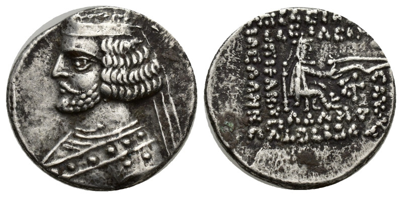 Parthian Kingdom. Orodes II. 57-38 B.C. AR drachm (19mm, 3.33 g). Nisa mint. Dia...