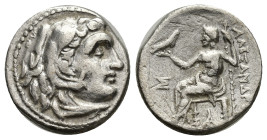 Kingdom of Macedon. Drachm. (16mm, 3.71 g) Anv.: Head of Herakles to right, wearing lion skin headdress. Rev.: Zeus Aëtophoros seated to left, holding...