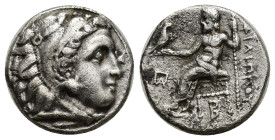 KINGS of MACEDON. Philip III Arrhidaios, 323-317 BC. Drachm (Silver, 17mm, 4.09 g), in the types of Alexander III, Kolophon, c. 322-319. Head of Herak...