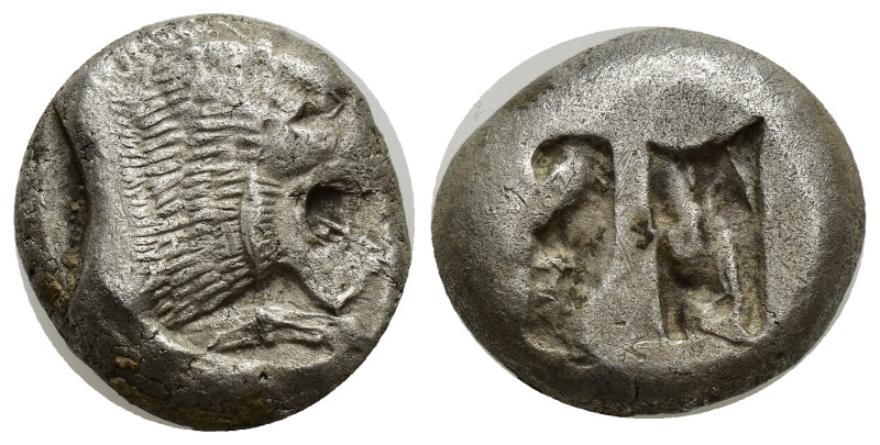Karia, uncertain mint (Mylasa?) AR Stater. (17mm, 10.8 g) Circa 520-490 BC. Fore...