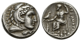 KINGS of MACEDON. Alexander III 'the Great'. 336-323 BC. AR Drachm (16mm, 4.17 g). Lampsakos mint. Struck under Kalas or Demarchos, circa 328/5-323 BC...