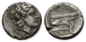 BITHYNIA, Kios. Circa 345-315 BC. AR Hemidrachm (13mm, 2.43 g) Persic standard. Nikas, magistrate. Laureate head of Apollo right. Rev: Prow of galley ...