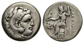 Kingdom of Macedon. Alexander III (the Great), 336-323 B.C. AR Drachm, (17mm, 4.24 g) Lampsakos Mint, Posthumous issue under Antigonos I, ca. 310-301 ...