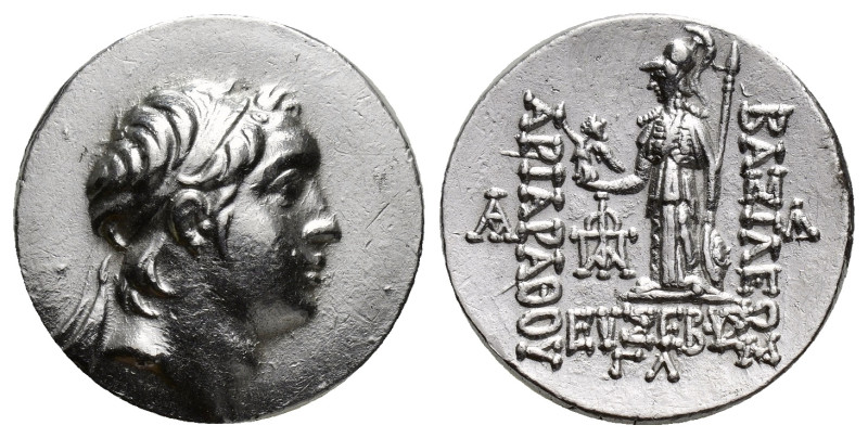 CAPPADOCIAN KINGDOM. Ariarathes V Eusebes (ca. 163-130 BC). Silver drachm (19mm,...
