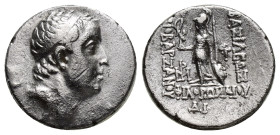 KINGS OF CAPPADOCIA. Ariobarzanes I Philoromaios, 96-63 BC. Drachm (Silver, 17mm, 3.69 g), RY 14 = 82/81 BC. Diademed head of Ariobarzanes I to right....
