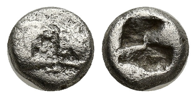 Kingdom of Lydia, Kroisos AR 1/12 Stater. (7mm, 0.8 g) Sardes, circa 561-546 BC....