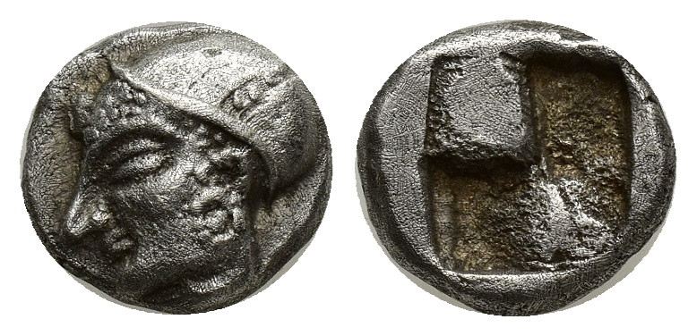 Ionia. Phokaia circa 521-478 BC. Diobol AR (8mm, 1.36 g). Archaic female head le...