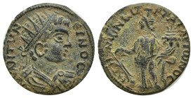 PHRYGIA Peltae. Caracalla (198-217). Ae. (Bronze, 21mm, 5.7 g) T. Mar. Tat. Arionos, strategos. Obv: AV M ANTΩNЄINOC - radiate, draped and cuirassed b...