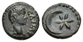 UNCERTAIN (BERYTUS?). Uncertain emperor (Drusus?). Ae.Obv: CAESAR
13mm, 2.37 g Bare head right.Rev: Star and crescent.
# numismatik naumann auction ...