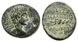 PHRYGIA. Laodicea ad Lycum. Augustus (27 BC-14 AD). Ae. (16mm, 2.79 g) Zeuxis Philalethes, magistrate. Obv: ΣΕΒΑΣΤΟΣ. Bare head of Augustus right; lit...