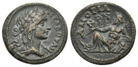 PHRYGIA. Amorium. Pseudo-autonomous. Time of Septimius Severus to Caracalla (193-217). Ae. (20mm, 4.98 g) Obv: IЄPA BOVΛH. Laureate and veiled bust of...