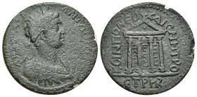 PONTUS, Neocaesarea. Caracalla. AD 198-217. Æ (30mm, 11.43 g). Dated CY 146 (AD 209/10). Laureate and draped bust right / Tetrastyle temple of Ma / Ze...