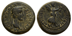 IONIA, Smyrna. Gaius (Caligula). AD 37-41. Æ (17mm, 4 g). C. Calpurnius Aviola, proconsul; Menophanes, magistrate. Struck AD 37/8. Laureate head right...