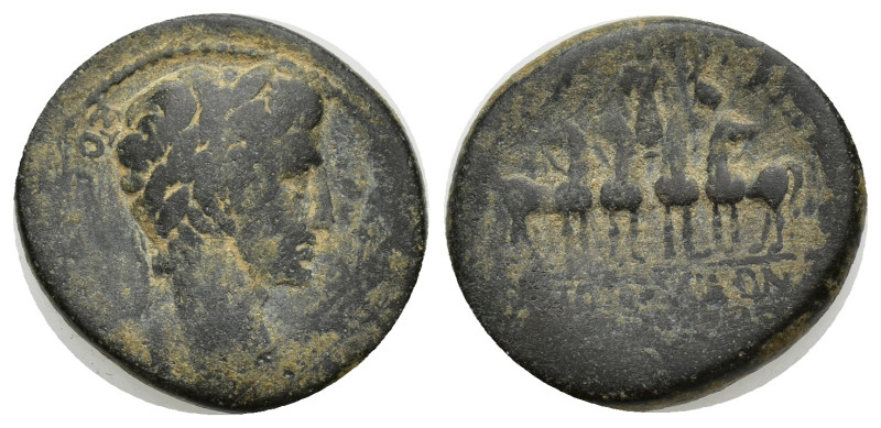 PHRYGIA. Apamea. Augustus with Gaius Caesar (27 BC-14 AD). Ae. (19mm, 5.52 g) G....