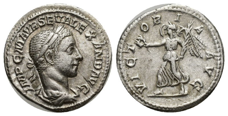 Severus Alexander (222-235 AD). AR Denarius (19mm, 3.11 g). Rome, 222-228 AD. Ob...