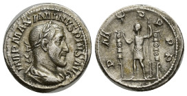 MAXIMINUS I. Denarius. (20mm, 2.84 g). 235 AD Rome. (RIC 1). Anv: Laureate and draped bust of Maximinus I on the right, around legend: IMP MAXIMINVS P...