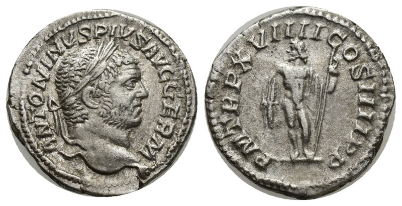 Caracalla. A.D. 198-217. AR denarius (19mm, 2.94 g). Rome, A.D. 216. ANTONINVS P...