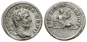 Geta, 209-211. Denarius (Silver, 19mm, 2.86 g), Rome, 211. P SEPT GETA PIVS AVG BRIT Laureate head of Geta to right. Rev. FORT RED TR P III COS II P P...