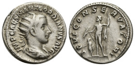 GORDIAN III (238-244). Antoninianus. (22mm, 4.42 g)Rome. Obv: IMP CAES M ANT GORDIANVS AVG. Radiate, draped and cuirassed bust right. Rev: IOVI CONSER...