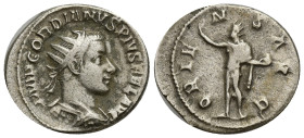 Gordian III, 238-244. Antoninianus (Silver, 21mm, 4.61 g), Antiochia, 242-244. IMP GORDIANVS PIVS FEL AVG Radiate and cuirassed bust of Gordian III to...