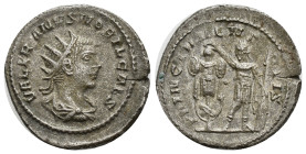 Valerian II. Antoninianus. (22mm, 4.18 g) 254-255 AD. Samosata. Anv.: VALERIANVS NOBIL CAES, radiate, draped and cuirassed bust to right. Rev.: PRINC ...