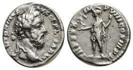 Marcus Aurelius AR Denarius. (17mm, 2.81 g) Rome, AD 175-176. M ANTONINVS AVG GERM SARM, laureate head to right / TR P XXX IMP VIII COS III, Roma stan...