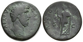 Aelius Caesar (Hadrian, 117-138), Sestertius,Rome, AD 137, AE, (29mm, 23.64 g). L AELIVS - CAESAR, bare head r., Rv. TR POT - COS II, Spes standing l....