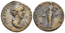 FAUSTINA SENIOR, wife of Antoninus Pius, (d.A.D. 141), AE As, (24mm, 12.07 g), issued 141, Rome Mint, obv. draped bust to right of Faustina, around DI...