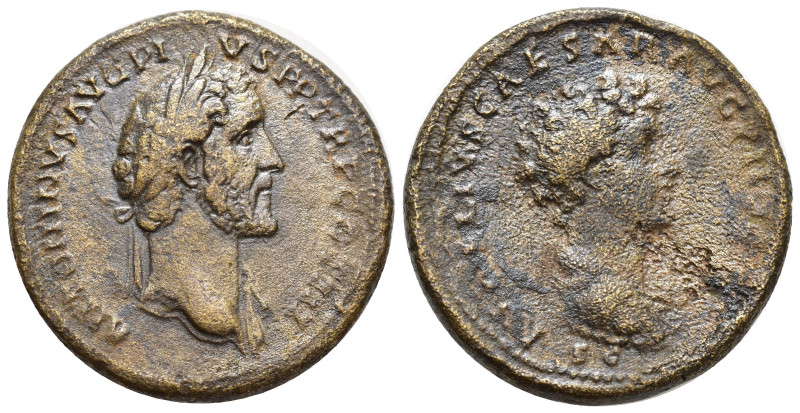 Antoninus Pius and Marcus Aurelius; Rome, 140-4 AD, Sestertius, (34mm, 25.68 g) ...