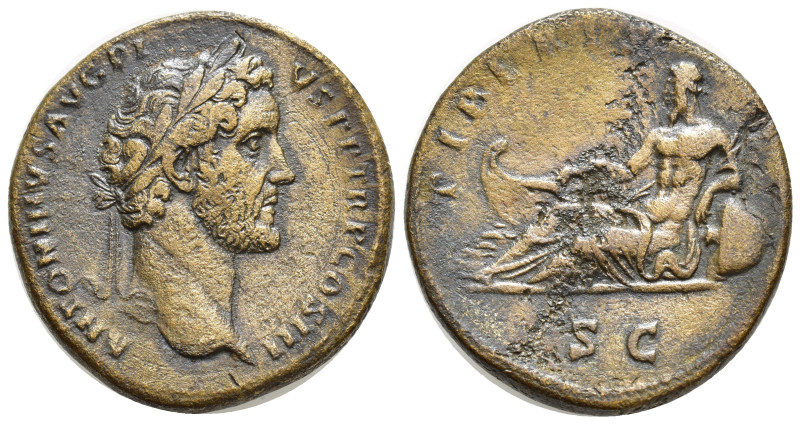 Antoninus Pius (AD 138-161). AE sestertius (32mm, 24.22 g). Rome, AD 140-144. AN...