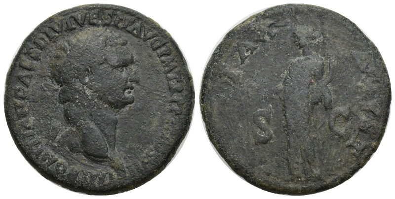 Domitian AD 81-96. Struck AD 81. Uncertain Thracian mint Sestertius Æ (34mm, 25 ...