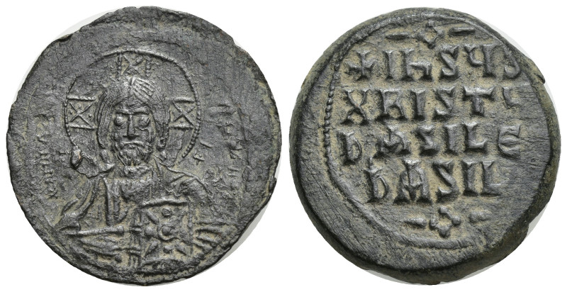 Anonymous Folles. temp. Basil II & Constantine VIII, circa 976-1025. Æ Follis (2...