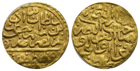 Ottoman Empire. Murad III. AV Sultani (20mm, 3.39 g) Qustantiniya (Constantinople) mint. AH 982-1003 / AD 1574-1595.