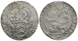 NETHERLANDS. Westfriesland. Lion Dollar or Leeuwendaalder (39mm, 27.00 g). Obv: MO NO ORD WESTFRI VALOR HOL. Knight standing left, head right, holding...