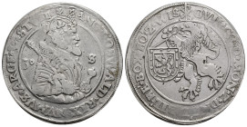 Netherlands, Bergh ('s-Heerenberg), Willem IV AR Taler or 30 Stüber. (41mm, 27.73 g) AD 1546-1586. SANCT OSWALD REX NVMVS ARGEN 30 STVEB, crowned and ...