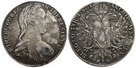 AUSTRIA. Holy Roman Empire. Maria Theresia, Empress, 1740-1780. Taler (Silver, 40mm, 27.85 g), Günzburg, 1780. R•IMP•HU•BO•REG• M•THERESIA•D•G• Draped...