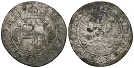 Mattias I Netherlands, AR (39mm, 17.9 g) 28 Stuivers-Florijn Zwolle 1619 AD. Date between crown and top of shield. 28 FLOR ARG CIV - IMP DAVENT 1618 /...