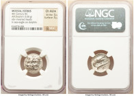 MOESIA. Istrus. Ca. 4th century BC. AR drachm (18mm, 5.81 gm, 11h). NGC Choice AU S 5/5 - 5/5. Two male heads facing, the right inverted / IΣTPIH, sea...