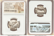 ATTICA. Athens. Ca. 440-404 BC. AR tetradrachm (25mm, 17.17 gm, 8h). NGC Choice AU 5/5 - 4/5. Mid-mass coinage issue. Head of Athena right, wearing ea...