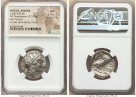 ATTICA. Athens. Ca. 440-404 BC. AR tetradrachm (25mm, 17.05 gm, 1h). NGC AU 5/5 - 2/5. Mid-mass coinage issue. Head of Athena right, wearing earring, ...