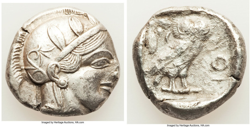 ATTICA. Athens. Ca. 440-404 BC. AR tetradrachm (24mm, 16.76 gm, 10h). XF. Mid-ma...