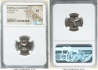 BITHYNIA. Calchedon. Ca. 4th century BC. AR siglos (17mm). NGC XF, scuffs. Persic standard. KAΛX, bull standing left on grain ear pointing right / Qua...