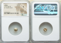 LYDIAN KINGDOM. Alyattes or Walwet (ca. 610-546 BC). EL 1/12 stater or hemihecte (7mm). NGC Fine, countermarks. Uninscribed, Lydo-Milesian Standard, S...