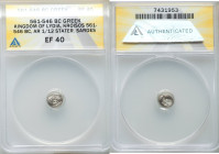 LYDIAN KINGDOM. Croesus or later (after ca. 561 BC). AR hemihecte or 1/12 stater (9mm). ANACS XF 40. Persic standard, Sardes. Confronted foreparts of ...